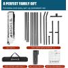 imageBAGAIL Portable Pickleball Net Set 22 FT Regulation Size Pickle Ball Net with Ball Collector Carry Bag Easy Setup for Outdoor Indoor Driveway  RedWhite  Black