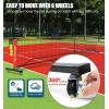 imageBAGAIL Portable Pickleball Net Set with Wheels 22 FT Regulation Size ampamp 11 FT Half Court Size 2in1 Pickle Ball Net with Ball Collector Carry Bag 4 Pickle Balls Easy Setup for Outdoor IndoorRed
