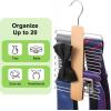 imageBAGAIL Premium Wooden Tie Rack Space Saving Tie Hanger for Men 360Swivel Hook Necktie Organizer 20 Hooks Tie Holder for Tie Belt Scarf 2PackNaturalNatural