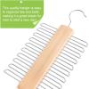 imageBAGAIL Premium Wooden Tie Rack Space Saving Tie Hanger for Men 360Swivel Hook Necktie Organizer 20 Hooks Tie Holder for Tie Belt Scarf 2PackNaturalNatural