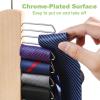 imageBAGAIL Premium Wooden Tie Rack Space Saving Tie Hanger for Men 360Swivel Hook Necktie Organizer 20 Hooks Tie Holder for Tie Belt Scarf 2PackNaturalNatural
