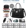 imageBAGAIL Travel Duffel Bag Weekender Bags for Women Overnight Gym Carry On Tote Bag with Wet Pocket Hospital Mom Bag for Labor and Delivery  Extra Large BlackBgridblack