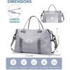 imageBAGAIL Travel Duffel Bag Weekender Bags for Women Overnight Gym Carry On Tote Bag with Wet Pocket Hospital Mom Bag for Labor and Delivery  Extra Large BlackLight Gray