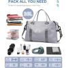 imageBAGAIL Travel Duffel Bag Weekender Bags for Women Overnight Gym Carry On Tote Bag with Wet Pocket Hospital Mom Bag for Labor and Delivery  Extra Large BlackLight Gray