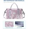imageBAGAIL Travel Duffel Bag Weekender Bags for Women Overnight Gym Carry On Tote Bag with Wet Pocket Hospital Mom Bag for Labor and Delivery  Extra Large BlackGridPurple