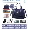 imageBAGAIL Travel Duffel Bag Weekender Bags for Women Overnight Gym Carry On Tote Bag with Wet Pocket Hospital Mom Bag for Labor and Delivery  Extra Large BlackAgridnavy Blue
