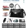 imageBAGAIL Travel Duffel Bag Weekender Bags for Women Overnight Gym Carry On Tote Bag with Wet Pocket Hospital Mom Bag for Labor and Delivery  Extra Large BlackBlack