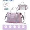 imageBAGAIL Travel Duffel Bag Weekender Bags for Women Overnight Gym Carry On Tote Bag with Wet Pocket Hospital Mom Bag for Labor and Delivery  Extra Large BlackGridPurple