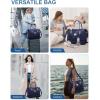 imageBAGAIL Travel Duffel Bag Weekender Bags for Women Overnight Gym Carry On Tote Bag with Wet Pocket Hospital Mom Bag for Labor and Delivery  Extra Large BlackBGridNavy Blue