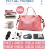 imageBAGAIL Travel Duffel Bag Weekender Bags for Women Overnight Gym Carry On Tote Bag with Wet Pocket Hospital Mom Bag for Labor and Delivery  Extra Large BlackCoral Red
