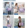 imageBAGAIL Travel Duffel Bag Weekender Bags for Women Overnight Gym Carry On Tote Bag with Wet Pocket Hospital Mom Bag for Labor and Delivery  Extra Large BlackPurple