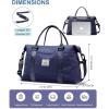 imageBAGAIL Travel Duffel Bag Weekender Bags for Women Overnight Gym Carry On Tote Bag with Wet Pocket Hospital Mom Bag for Labor and Delivery  Extra Large BlackGridNavy Blue