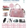 imageBAGAIL Travel Duffel Bag Weekender Bags for Women Overnight Gym Carry On Tote Bag with Wet Pocket Hospital Mom Bag for Labor and Delivery  Extra Large BlackGridPink
