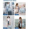 imageBAGAIL Travel Duffel Bag Weekender Bags for Women Overnight Gym Carry On Tote Bag with Wet Pocket Hospital Mom Bag for Labor and Delivery  Extra Large BlackBgridlight Blue