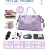 imageBAGAIL Travel Duffel Bag Weekender Bags for Women Overnight Gym Carry On Tote Bag with Wet Pocket Hospital Mom Bag for Labor and Delivery  Extra Large BlackPurple
