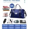 imageBAGAIL Travel Duffel Bag Weekender Bags for Women Overnight Gym Carry On Tote Bag with Wet Pocket Hospital Mom Bag for Labor and Delivery  Extra Large BlackNavy Blue