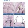 imageBAGAIL Travel Duffel Bag Weekender Bags for Women Overnight Gym Carry On Tote Bag with Wet Pocket Hospital Mom Bag for Labor and Delivery  Extra Large BlackGridPurple
