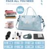 imageBAGAIL Travel Duffel Bag Weekender Bags for Women Overnight Gym Carry On Tote Bag with Wet Pocket Hospital Mom Bag for Labor and Delivery  Extra Large BlackLight Blue