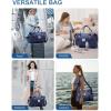imageBAGAIL Travel Duffel Bag Weekender Bags for Women Overnight Gym Carry On Tote Bag with Wet Pocket Hospital Mom Bag for Labor and Delivery  Extra Large BlackGridNavy Blue