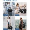 imageBAGAIL Travel Duffel Bag Weekender Bags for Women Overnight Gym Carry On Tote Bag with Wet Pocket Hospital Mom Bag for Labor and Delivery  Extra Large BlackAGridBlack