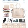 imageBAGAIL Travel Duffel Bag Weekender Bags for Women Overnight Gym Carry On Tote Bag with Wet Pocket Hospital Mom Bag for Labor and Delivery  Extra Large BlackBBeige