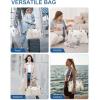 imageBAGAIL Travel Duffel Bag Weekender Bags for Women Overnight Gym Carry On Tote Bag with Wet Pocket Hospital Mom Bag for Labor and Delivery  Extra Large BlackGridIvory