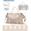 imageBAGAIL Travel Duffel Bag Weekender Bags for Women Overnight Gym Carry On Tote Bag with Wet Pocket Hospital Mom Bag for Labor and Delivery  Extra Large BlackBeige