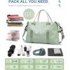 imageBAGAIL Travel Duffel Bag Weekender Bags for Women Overnight Gym Carry On Tote Bag with Wet Pocket Hospital Mom Bag for Labor and Delivery  Extra Large BlackPale Green