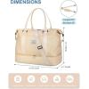 imageBAGAIL Travel Duffel Bag Weekender Bags for Women Overnight Gym Carry On Tote Bag with Wet Pocket Hospital Mom Bag for Labor and Delivery  Extra Large BlackBBeige
