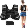 imageBAGAIL Weighted Vest 5lbs10lbs12lbs15lbs20lbs25lbs30lbs Weight Vest with Detachable Phone Pouch Rucking Vest for Women Men Walking Weight Loss Training RunningBlack