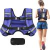 imageBAGAIL Weighted Vest 5lbs10lbs12lbs15lbs20lbs25lbs30lbs Weight Vest with Detachable Phone Pouch Rucking Vest for Women Men Walking Weight Loss Training RunningPurple