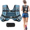 imageBAGAIL Weighted Vest 5lbs10lbs12lbs15lbs20lbs25lbs30lbs Weight Vest with Detachable Phone Pouch Rucking Vest for Women Men Walking Weight Loss Training RunningBlue