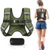 imageBAGAIL Weighted Vest 5lbs10lbs12lbs15lbs20lbs25lbs30lbs Weight Vest with Detachable Phone Pouch Rucking Vest for Women Men Walking Weight Loss Training RunningGreen