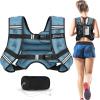 imageBAGAIL Weighted Vest 5lbs10lbs12lbs15lbs20lbs25lbs30lbs Weight Vest with Detachable Phone Pouch Rucking Vest for Women Men Walking Weight Loss Training RunningBlue