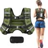 imageBAGAIL Weighted Vest 5lbs10lbs12lbs15lbs20lbs25lbs30lbs Weight Vest with Detachable Phone Pouch Rucking Vest for Women Men Walking Weight Loss Training RunningGreen