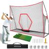 imageBAGAIL Golf Net 10 x 7 ft Heavy Duty Golf Practice Net and TriTurf Mat Portable Golf Net with Carry Bag Golf Training Aid Hitting Driving Chipping Nets for Backyard Outdoor Indoor  G9 Max