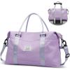 imageBAGAIL Travel Duffel Bag Weekender Bags for Women Overnight Gym Carry On Tote Bag with Wet Pocket Hospital Mom Bag for Labor and Delivery  Extra Large BlackPurple