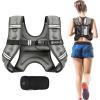 imageBAGAIL Weighted Vest 5lbs10lbs12lbs15lbs20lbs25lbs30lbs Weight Vest with Detachable Phone Pouch Rucking Vest for Women Men Walking Weight Loss Training RunningGrey