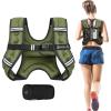 imageBAGAIL Weighted Vest 5lbs10lbs12lbs15lbs20lbs25lbs30lbs Weight Vest with Detachable Phone Pouch Rucking Vest for Women Men Walking Weight Loss Training RunningGreen