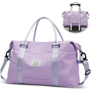 imageBAGAIL Travel Duffel Bag Weekender Bags for Women Overnight Gym Carry On Tote Bag with Wet Pocket Hospital Mom Bag for Labor and Delivery  Extra Large BlackPurple