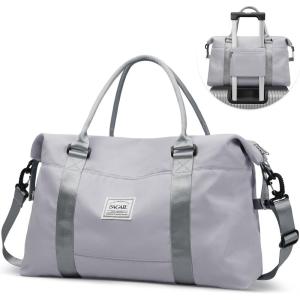 imageBAGAIL Travel Duffel Bag Weekender Bags for Women Overnight Gym Carry On Tote Bag with Wet Pocket Hospital Mom Bag for Labor and Delivery  Extra Large BlackLight Gray