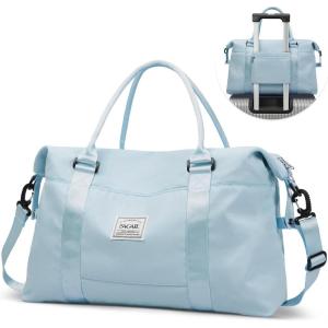 imageBAGAIL Travel Duffel Bag Weekender Bags for Women Overnight Gym Carry On Tote Bag with Wet Pocket Hospital Mom Bag for Labor and Delivery  Extra Large BlackLight Blue