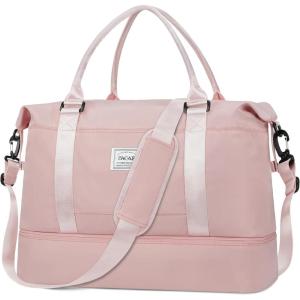 imageBAGAIL Travel Duffel Bag Weekender Bags for Women Overnight Gym Carry On Tote Bag with Wet Pocket Hospital Mom Bag for Labor and Delivery  Extra Large BlackBPink