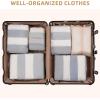 imageBAGAIL 4 Set6 Set Ultralight Compression Packing Cubes Packing Organizer for Travel Accessories Luggage Suitcase Backpack70D FullMesh 6Set Black6Cream