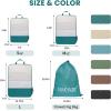 imageBAGAIL 4 Set6 Set Ultralight Compression Packing Cubes Packing Organizer for Travel Accessories Luggage Suitcase Backpack70D FullMesh 6Set BlackTeal Mesh