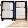 imageBAGAIL 4 Set6 Set Ultralight Compression Packing Cubes Packing Organizer for Travel Accessories Luggage Suitcase Backpack70D FullMesh 6Set BlackThe Beige