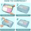 imageBAGAIL 4 Set6 Set8 Set Compression Packing Cubes Travel Accessories Expandable Packing OrganizersBeige HalfMesh 6 Set06Dusty Blue
