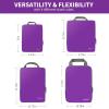 imageBAGAIL 4 Set6 Set8 Set Compression Packing Cubes Travel Accessories Expandable Packing OrganizersBeige HalfMesh 6 Set4Purple