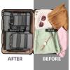 imageBAGAIL 4 Set6 Set8 Set Compression Packing Cubes Travel Accessories Expandable Packing OrganizersBeige HalfMesh 6 Set6Dark Grey
