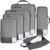 imageBAGAIL 4 Set6 Set Compression Packing Cubes for Travel Compressible Packing Organizers Travel Accessories for Luggage SuitcaseDark Grey